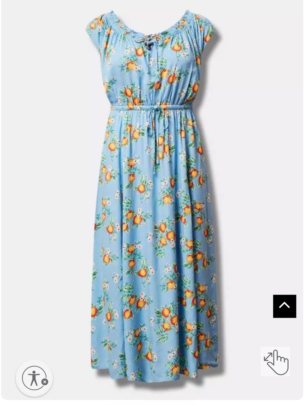 NWT Torrid Blue Orange Print Maxi Dress with Pockets Size 10